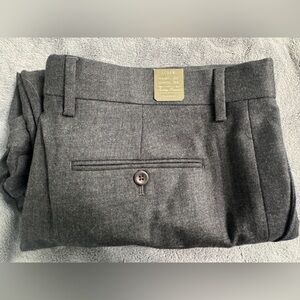 J. Crew Bowery Classic Pant in Dark Charcoal - 100% Wool Gray Trousers